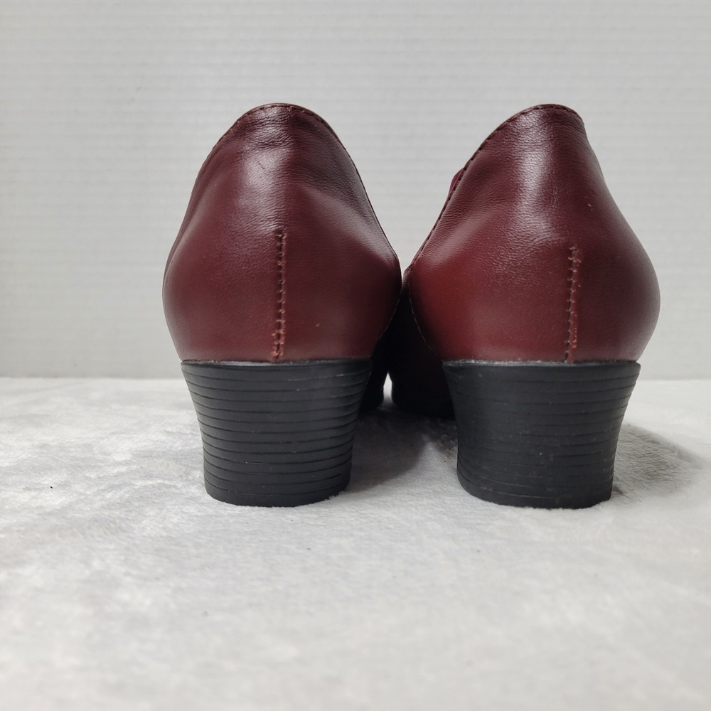 Beacon Joan Slip-On Shoes Women's Sz 8W Black Leather‎ Square Toe Block Heel - Picture 5 of 13